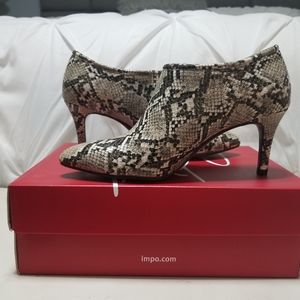 Snake print booties
